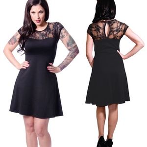Rock Steady Clothing Black Lace Sun Dress